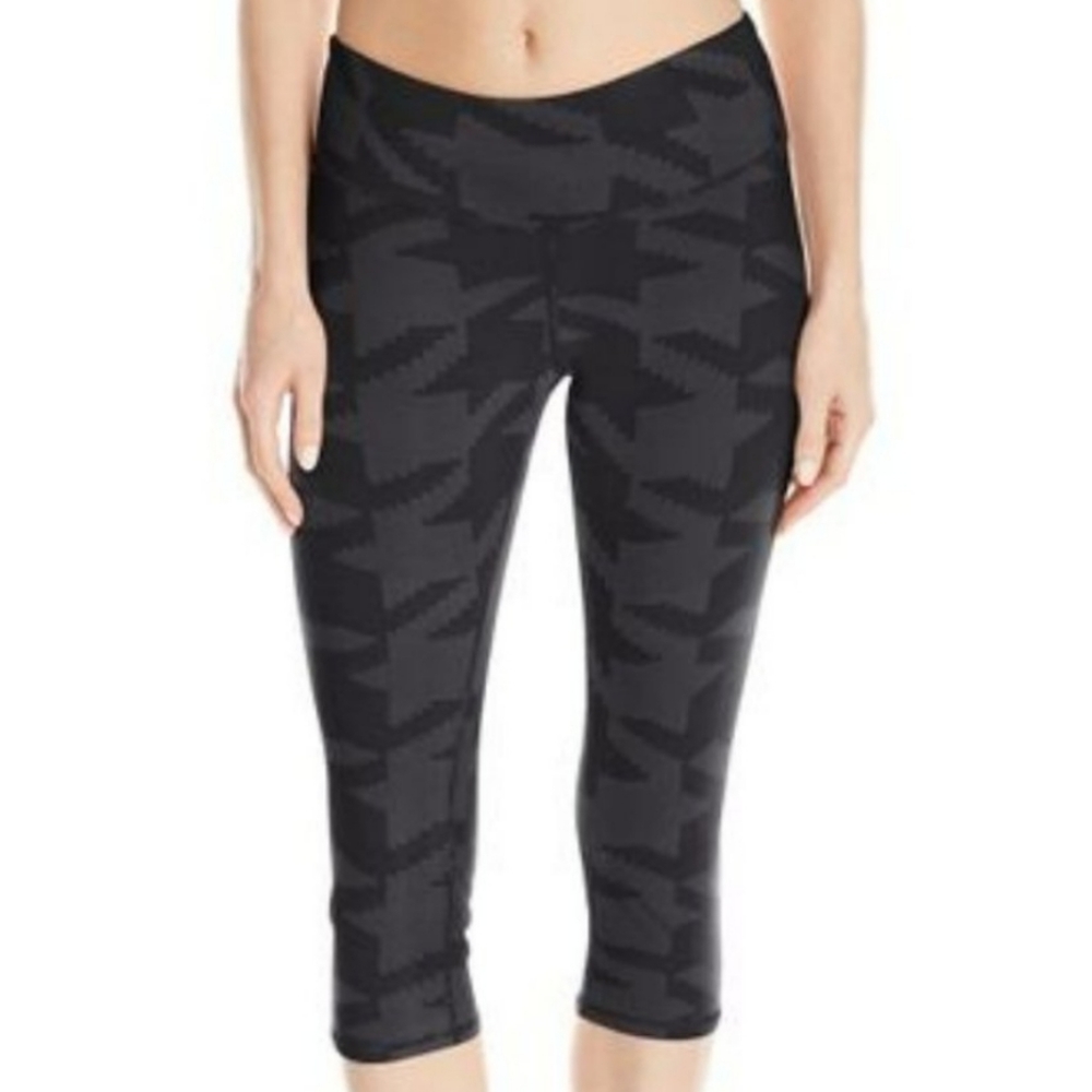 Alo Yoga High-Waisted "Goddess" Cropped Leggings | Black & Charcoal | Medium - Picture 2 of 9